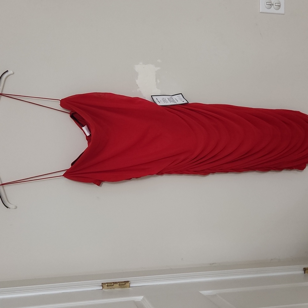 Red Rouched Dres - Picture 3 of 3